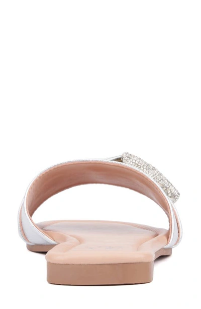 New York And Company Nadira Slide Sandal In Silver
