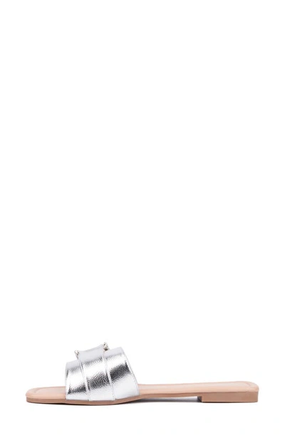 Shop New York And Company Nadira Slide Sandal In Silver