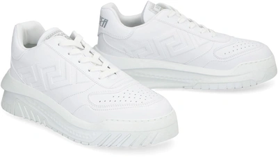 Shop Versace Odissea Leather Low-top Sneakers In White