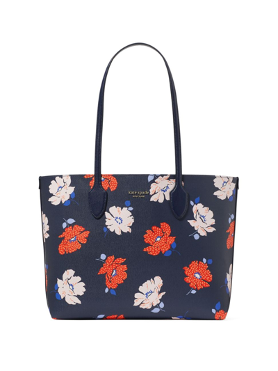 Shop Kate Spade Women's Bleecker Dotty Floral Tote Bag In Navy