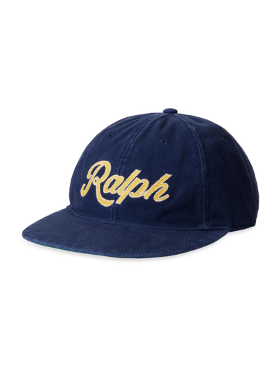 Shop Polo Ralph Lauren Men's Logo Patch Cotton Baseball Cap In Newport Navy