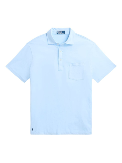 Shop Polo Ralph Lauren Men's Striped Cotton Polo Shirt In Bluebell