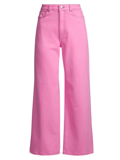 Shop Frances Valentine Women's Ace High-rise Wide-leg Jeans In Pink