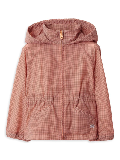 Shop Burberry Baby Girl's, Little Girl's & Girl's Lightweight Hooded Jacket In Dusky Coral