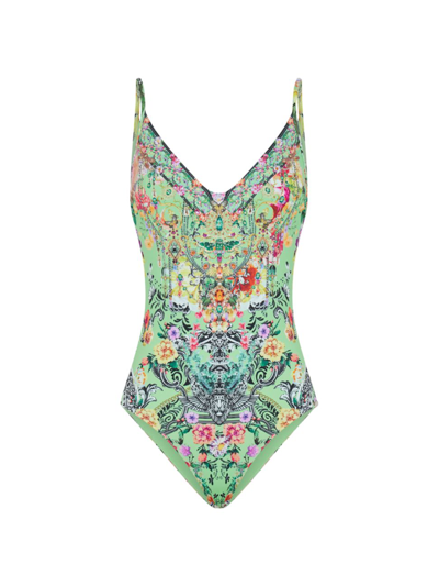 Shop Camilla Women's Floral Underwire One-piece Swimsuit In Porcelain Dream