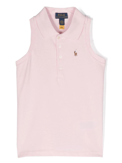 Shop Polo Ralph Lauren Slvlesspolo Knit Shirts Polo Shirt In Hint Of Pink