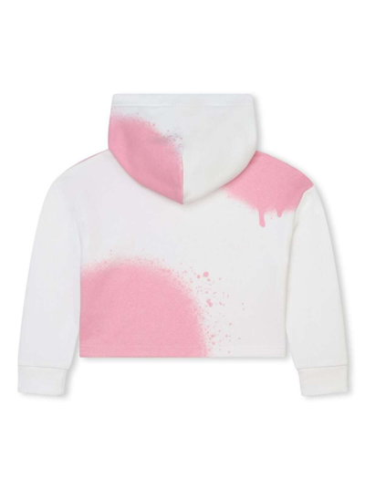Marc Jacobs Spray Paint-effect Dropped Hoodie In White