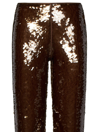 Shop Alberta Ferretti Trousers In Brown