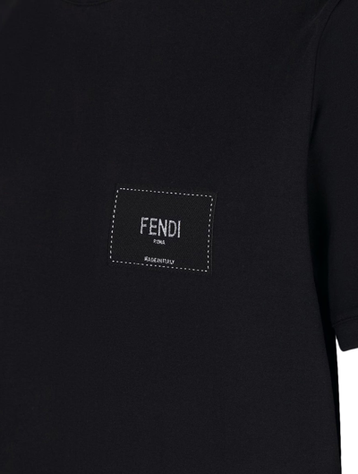 Shop Fendi T-shirt R V.label Jersey In Black