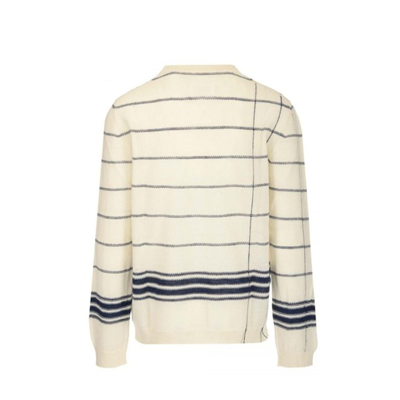 Shop Maison Margiela Striped Sweater In White