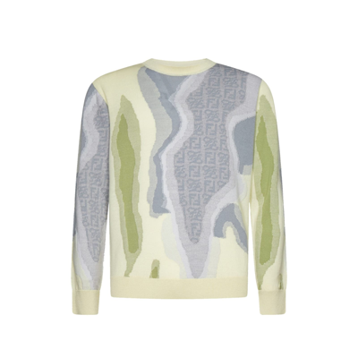 Shop Fendi Earth Sweater In Green