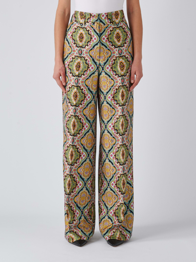 Shop Etro Trousers Trousers In Stampa F.do Nero