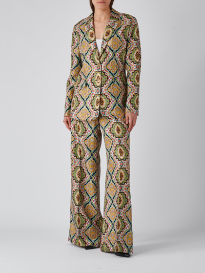 Shop Etro Trousers Trousers In Stampa F.do Nero