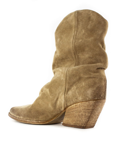 Shop Elena Iachi Brown Suede Texan Ankle Boots In Marrone