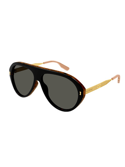 Shop Gucci Gg1515s Sunglasses In Black Gold Grey