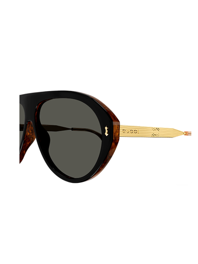 Shop Gucci Gg1515s Sunglasses In Black Gold Grey