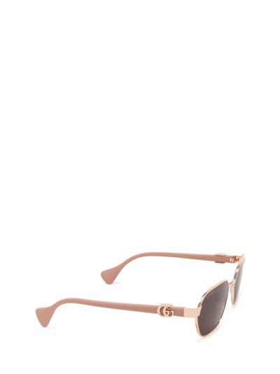 Shop Gucci Gg1593s Gold Sunglasses