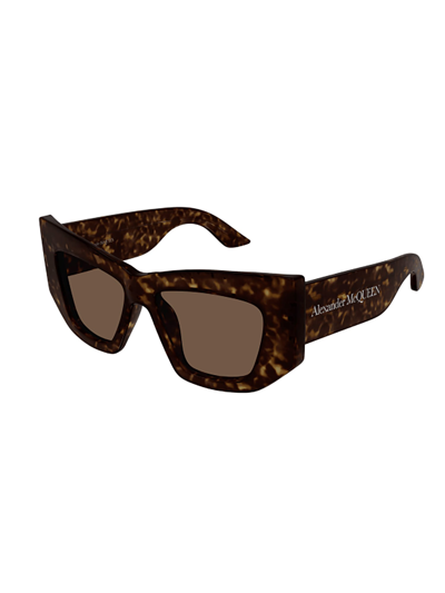 Shop Alexander Mcqueen Am0448s Sunglasses In Havana Havana Brown