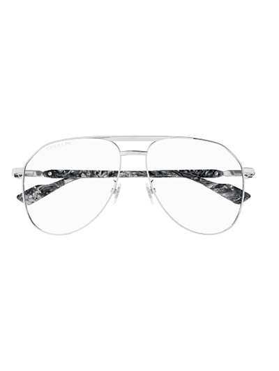 Shop Gucci Gg1220s Sunglasses In Silver Silver Transpa