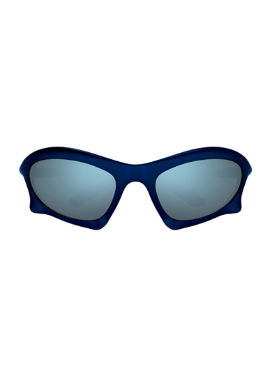 Shop Balenciaga Bb0229s Sunglasses In Blue Blue Blue