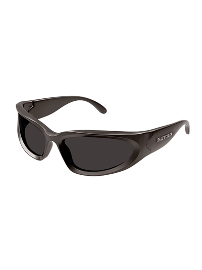 Shop Balenciaga Bb0157s Sunglasses In Grey Grey Grey