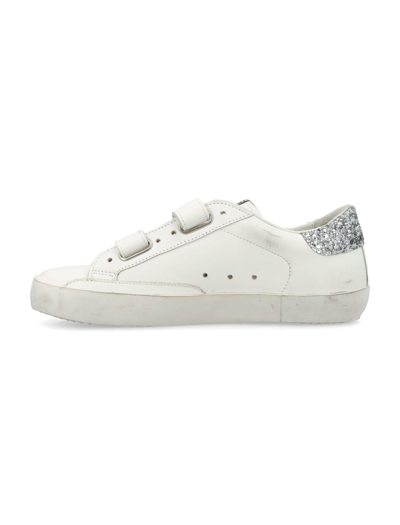 Shop Golden Goose Old School Sneakers In White/ice/silver