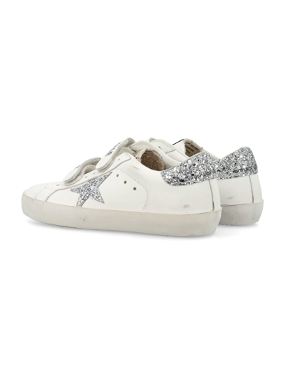 Shop Golden Goose Old School Sneakers In White/ice/silver