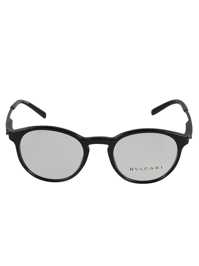Shop Bulgari Classic Round Rim Glasses In 501