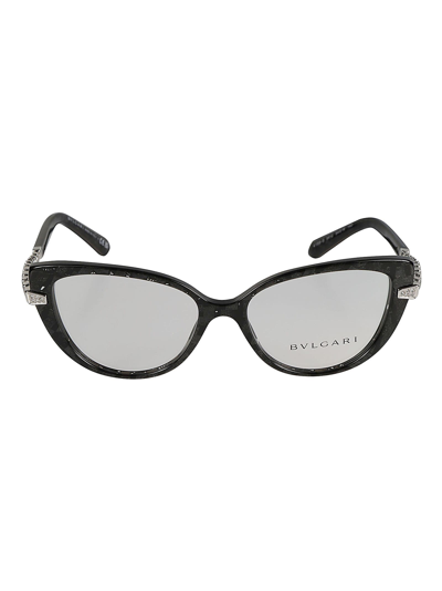 Shop Bulgari Crystal Embellished Cat-eye Glasses In 5412