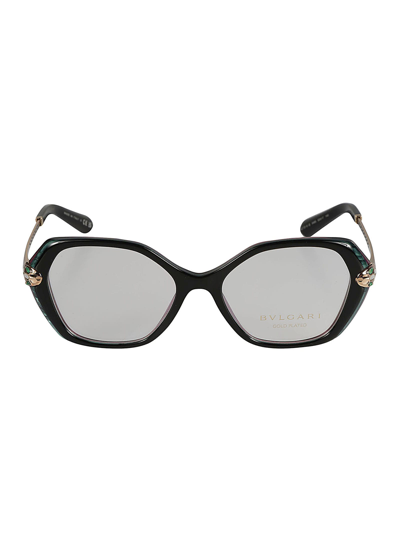 Shop Bulgari Rectangular Rim Glasses In 5485