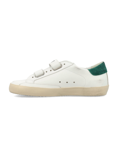 Shop Golden Goose Old School Sneakers In White/green