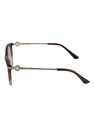 Bulgari Round Rim Logo Hinge Glasses In 5476