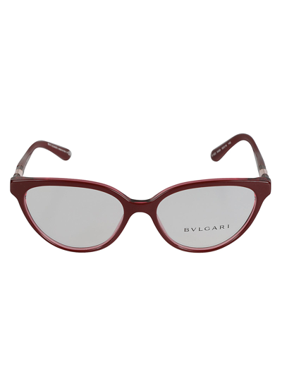 Shop Bulgari Cat-eye Clear Lens Glasses In 5469
