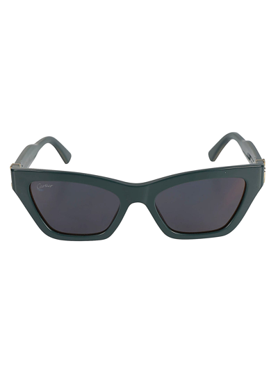 Shop Cartier Signature Cat-eye Sunglasses In Green
