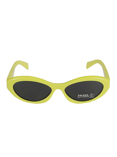 Shop Prada Logo Sided Cat-eye Sunglasses In 13l08z