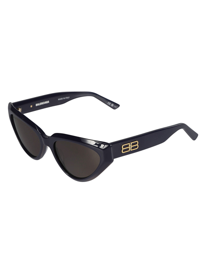Shop Balenciaga Bb Embossed Cat-eye Sunglasses In Blue/grey