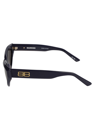Shop Balenciaga Bb Embossed Cat-eye Sunglasses In Blue/grey
