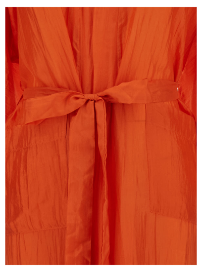 Shop The Rose Ibiza Bata Orange Kimono With Matching Belt In Silk Woman