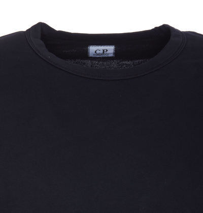 Shop C.p. Company Light Fleece Logo Sweatshirt In Blue