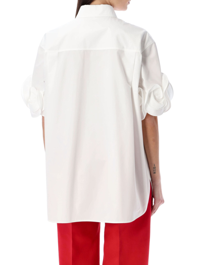 Shop Valentino Cotton Popeline Shirt In White