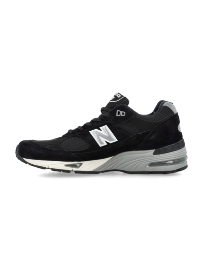 Shop New Balance 991 Sneakers In Black/silver