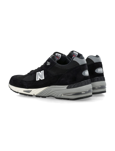 Shop New Balance 991 Sneakers In Black/silver