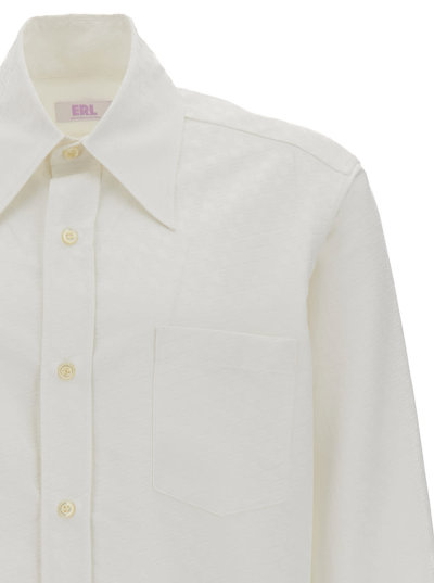 Erl White Buttoned Up  Oversize Shirt In White