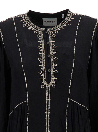 Shop Marant Etoile Black Pippa Midi Dress In Cotton Woman