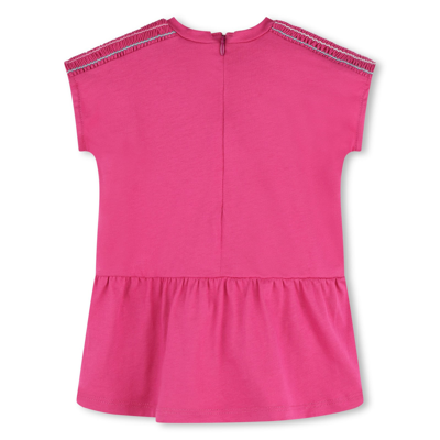 Shop Chloé Dress With Embroidered Logo In Pink