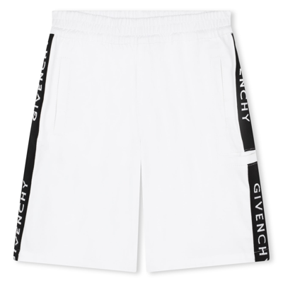 Shop Givenchy Bermuda Shorts With Logo Band In White