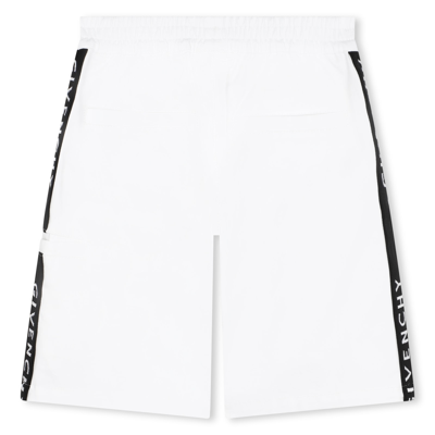 Shop Givenchy Bermuda Shorts With Logo Band In White