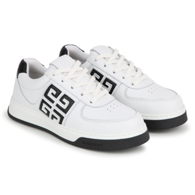 Shop Givenchy 4g Leather Sneakers In White