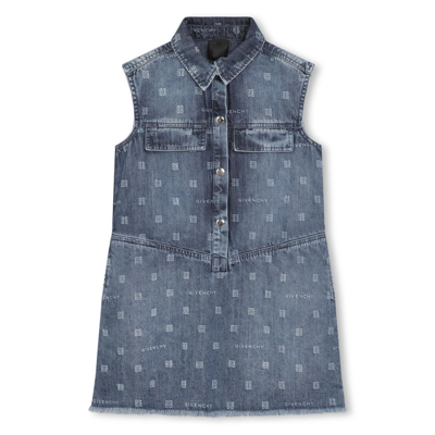Shop Givenchy Denim Dress With 4g Motif In Blue