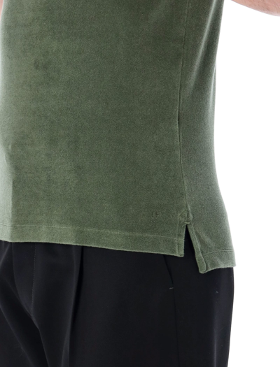 Shop Tom Ford Towelling Polo In Military